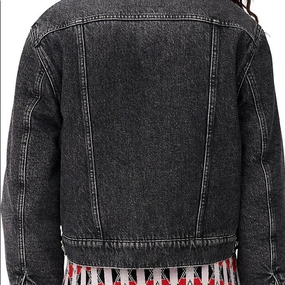 Maje Birche Faux Fur-Trim denim Jacket - Picture 4 of 7